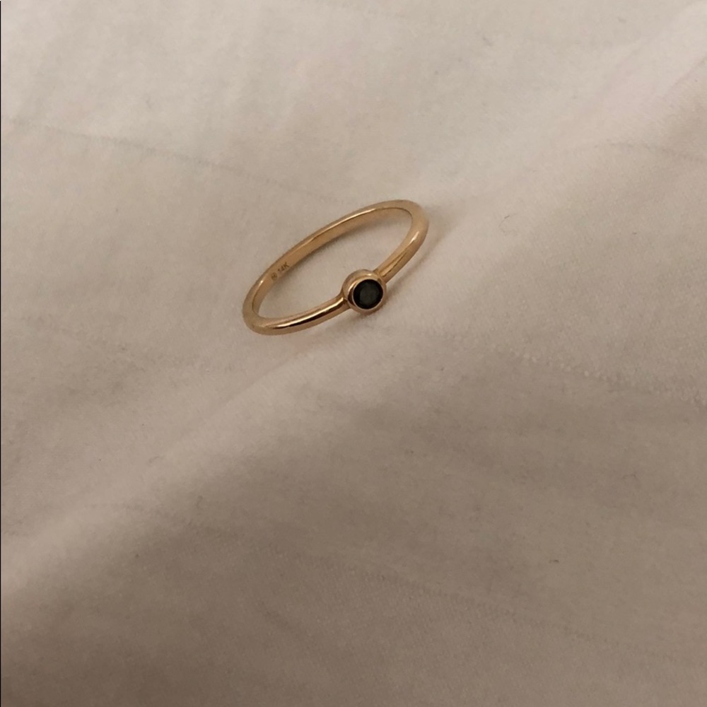 Mejuri Diamond Solo Ring Yellow Gold Black Diamond